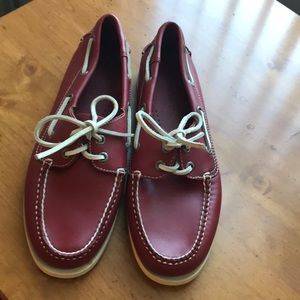 LL Bean Red Moccasins Size 10